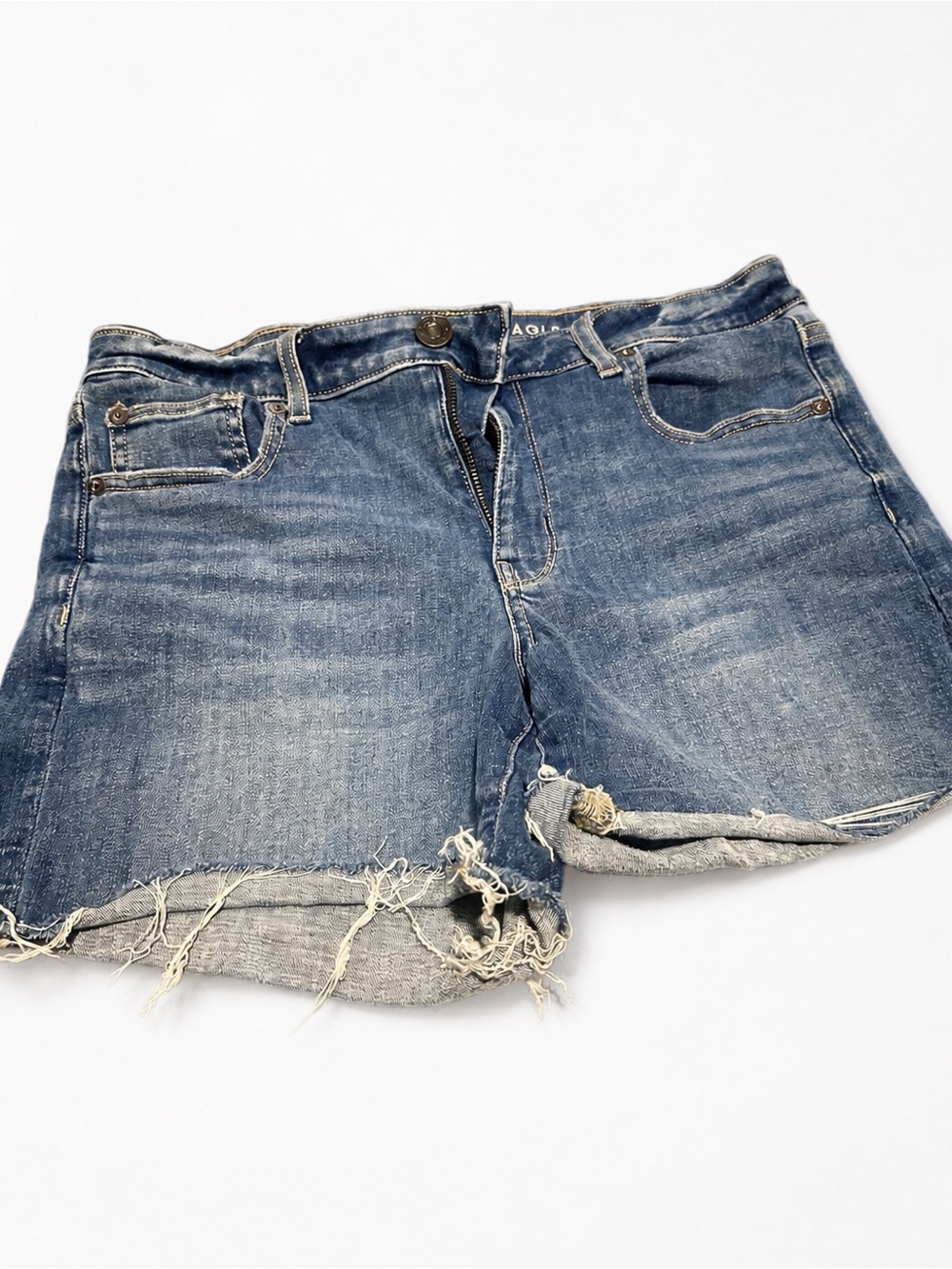 American Eagle Outfitters Distressed Faded Blue Denim Cutoff Shorts